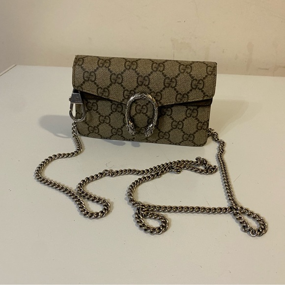GUCCI MINI DIONYSUS SUPER BEIGE GG SUPREME CANVAS CROSS BODY BAG - Picture 8 of 16